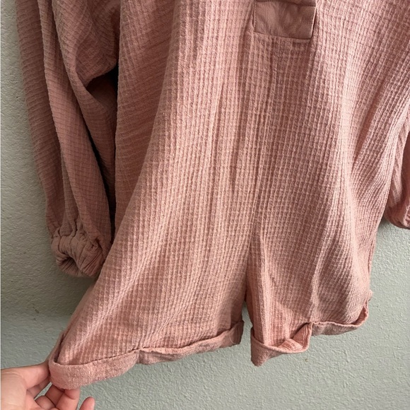 Free People Blush Oversized Cotton Romper XS - Picture 7 of 16